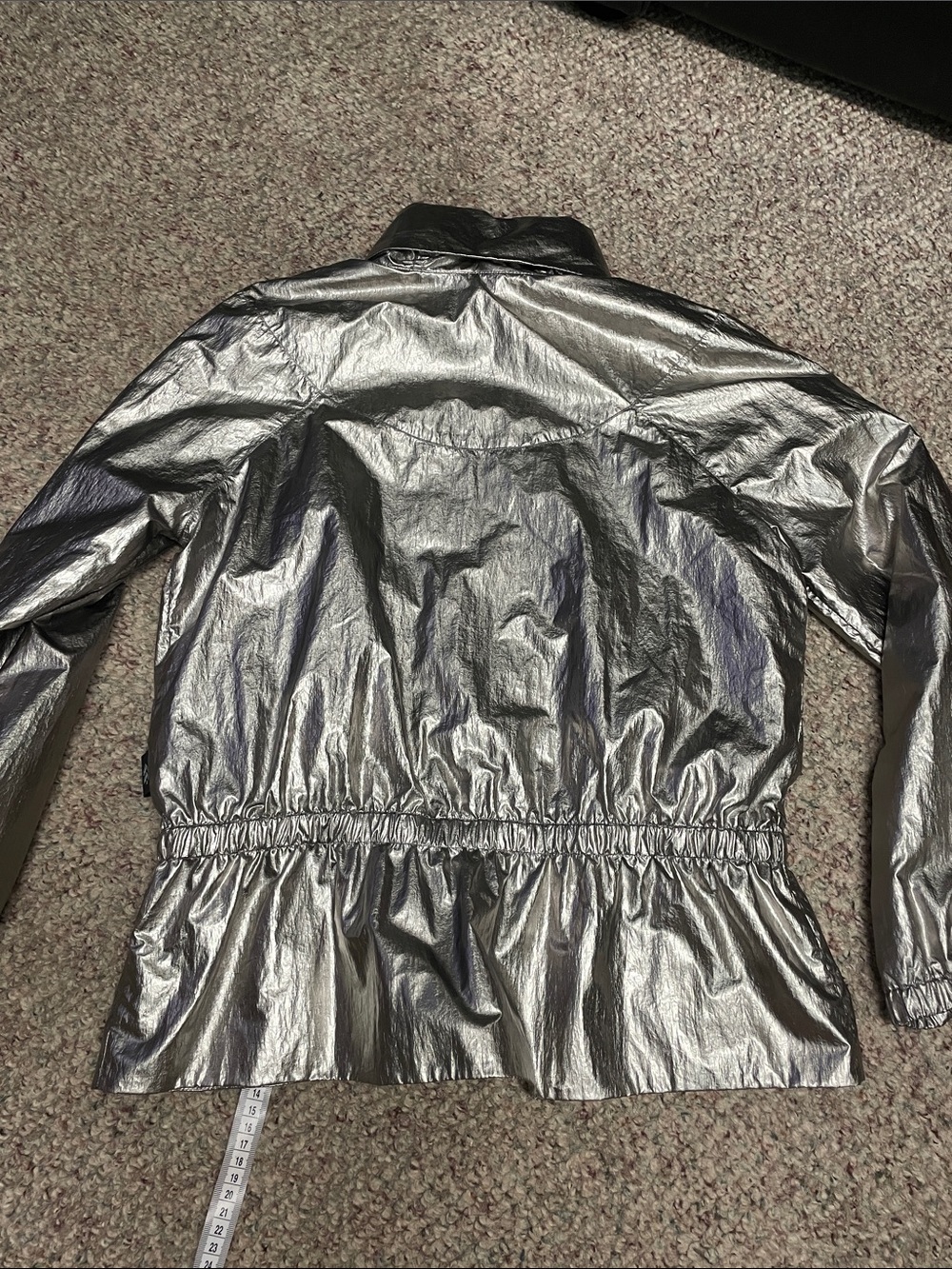 Lululemon* Barrys stronger as one Metallic Silver hooded Windbreaker coat - Picture 13 of 13